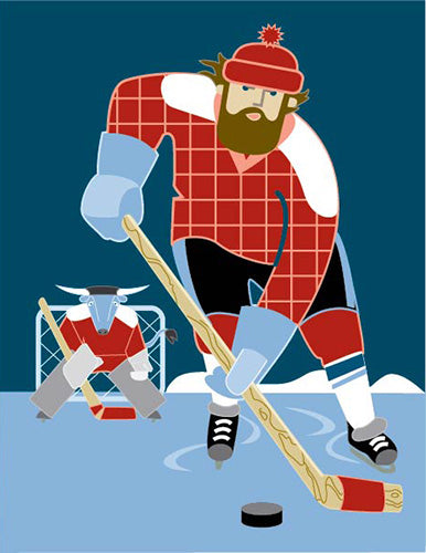 Hockey Paul Bunyan + Babe | 18x24 Poster