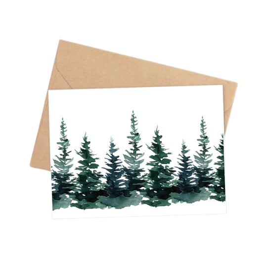 Watercolor Pines - Note Card