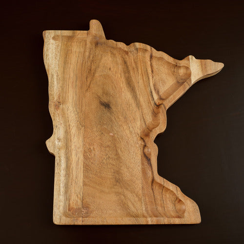 Wooden Minnesota Shaped Serving Tray