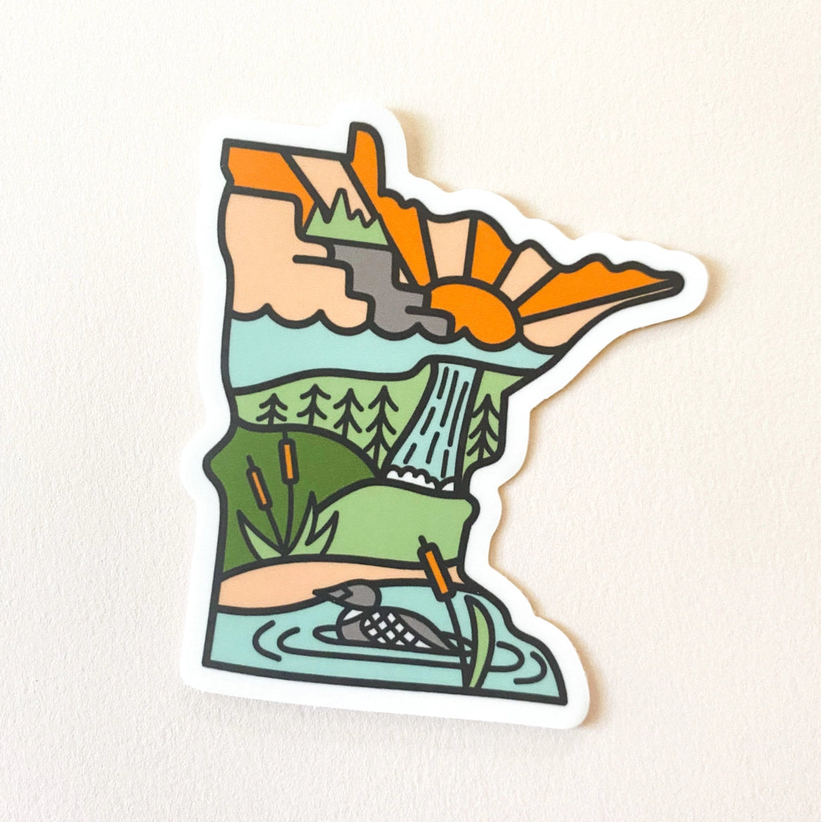 MN Line Drawing | Sticker — Compass Rose