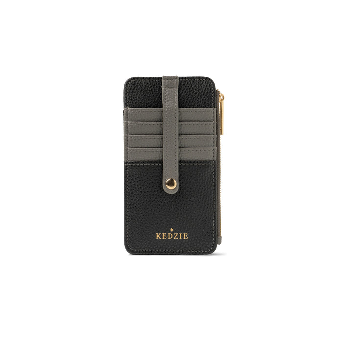 Slim Zippered Card Wallet | Black