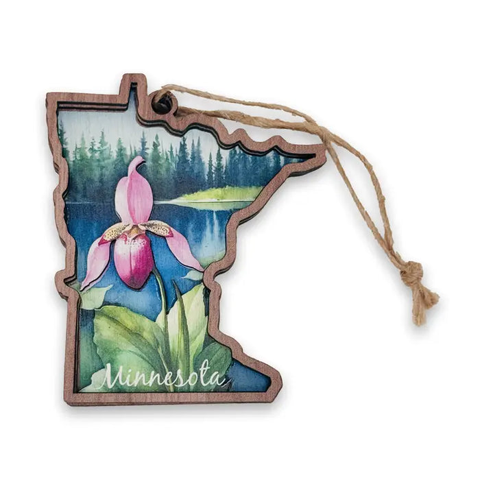 Lady Slipper MN Shape | 3-Layer Wood Ornament