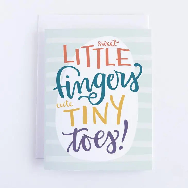Sweet Little Fingers - Baby Shower Card