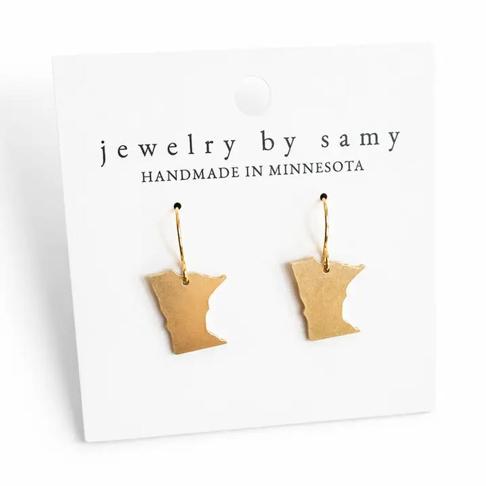 Minnesota State Dangle Gold Earrings