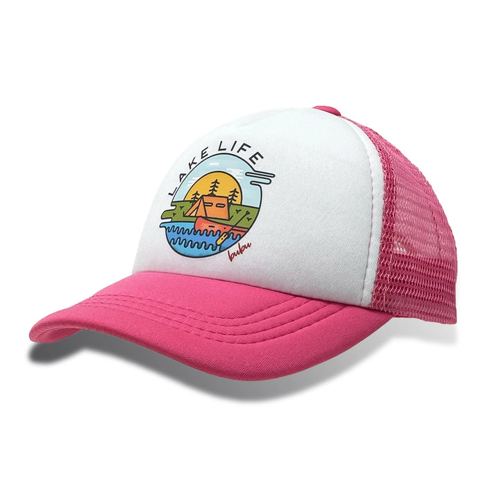 Pink/White Lake Life | Toddler Trucker Hat