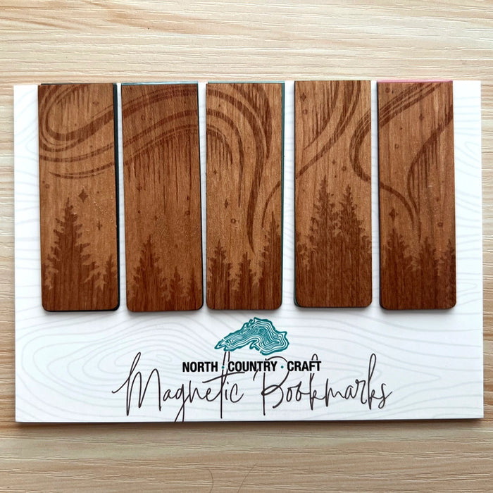 Northern Lights Wooden Magnetic Bookmarks