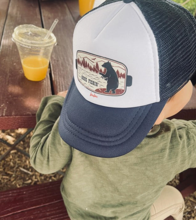 Gone Fishin' Navy | Youth Trucker Hat