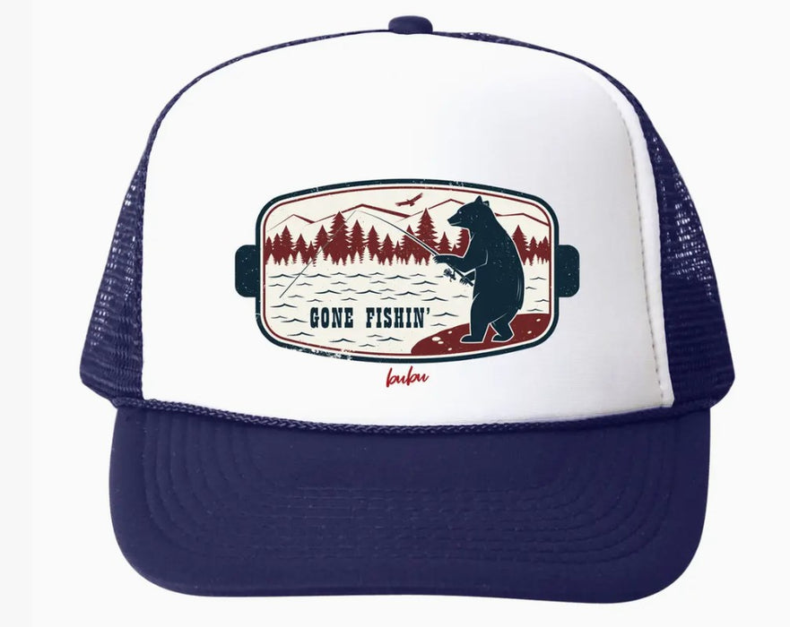 Gone Fishin' Navy | Youth Trucker Hat