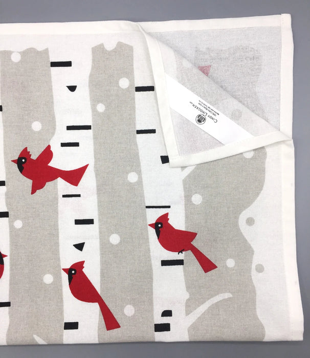 Winter Cardinal Tea Towel