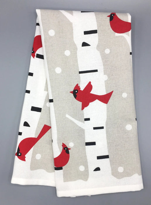 Winter Cardinal Tea Towel