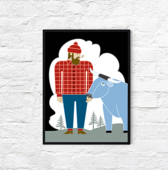 Paul Bunyan + Babe Classic | 18x24 Poster
