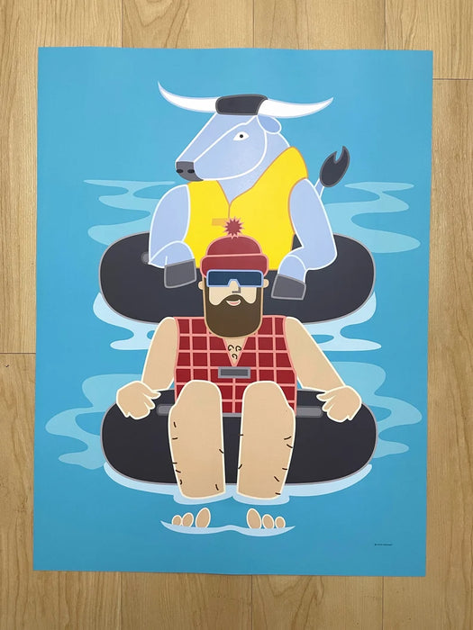 Paul Bunyan + Babe Tubing | 18x24 Poster