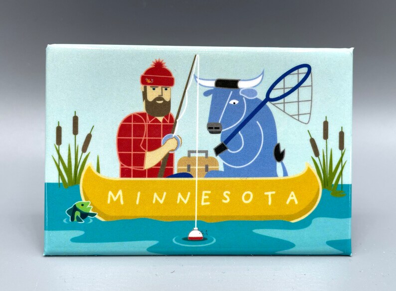 Paul Bunyan + Babe Fishing Magnet