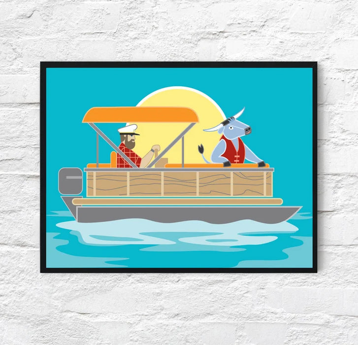 Paul Bunyan + Babe Pontoon | 18x24 Poster
