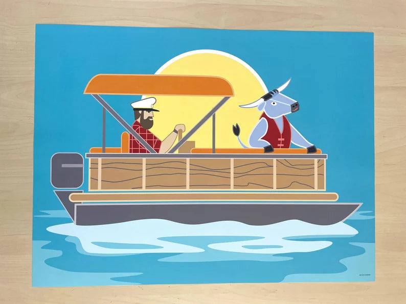 Paul Bunyan + Babe Pontoon | 18x24 Poster