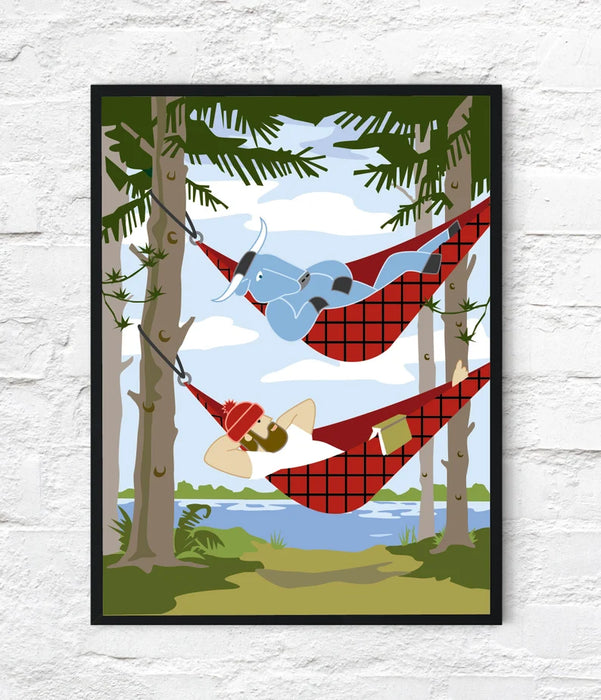Paul Bunyan + Babe Hammock | 18x24 Poster