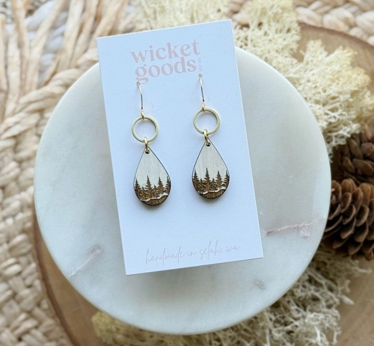 Peshastin | Whitewash Wooden Earrings