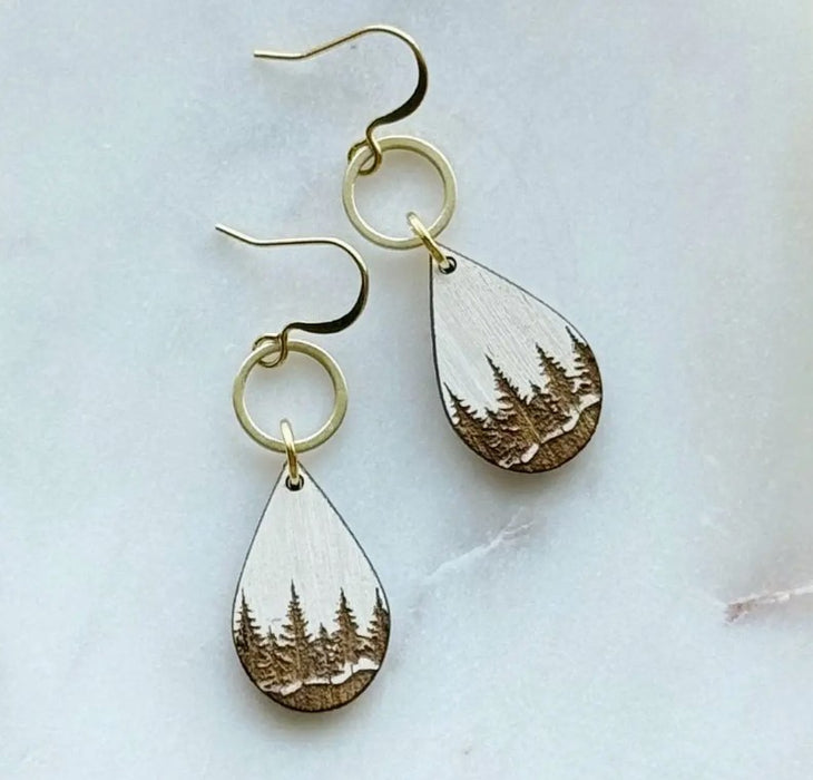 Peshastin | Whitewash Wooden Earrings