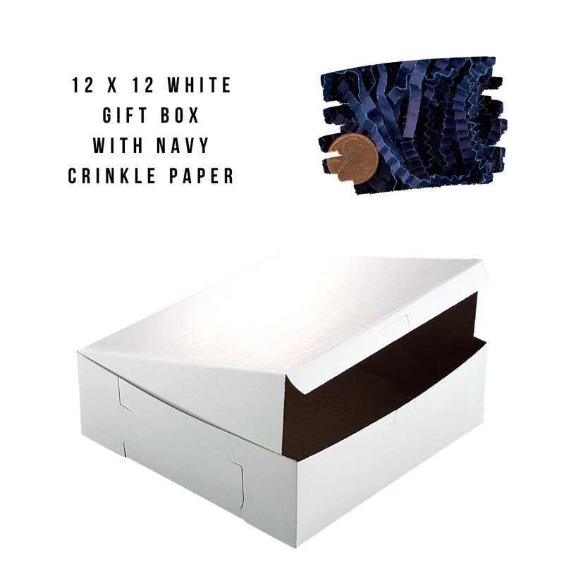 12 x 12 White Gift Box w/ Crinkle Paper