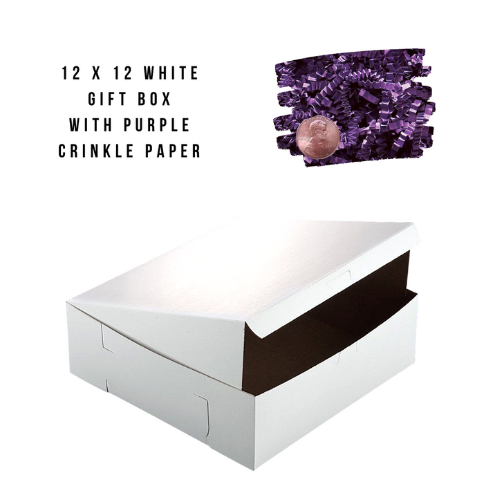 12 x 12 White Gift Box w/ Crinkle Paper