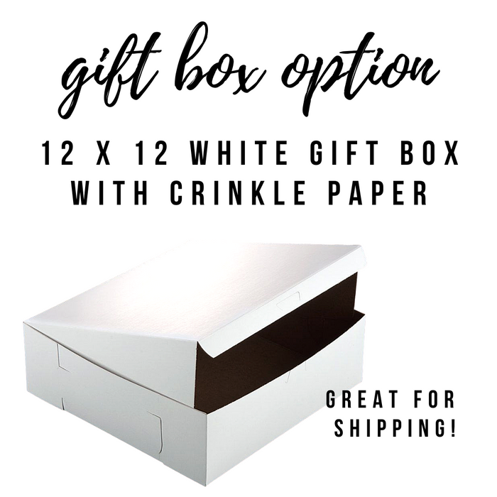 12 x 12 White Gift Box w/ Crinkle Paper