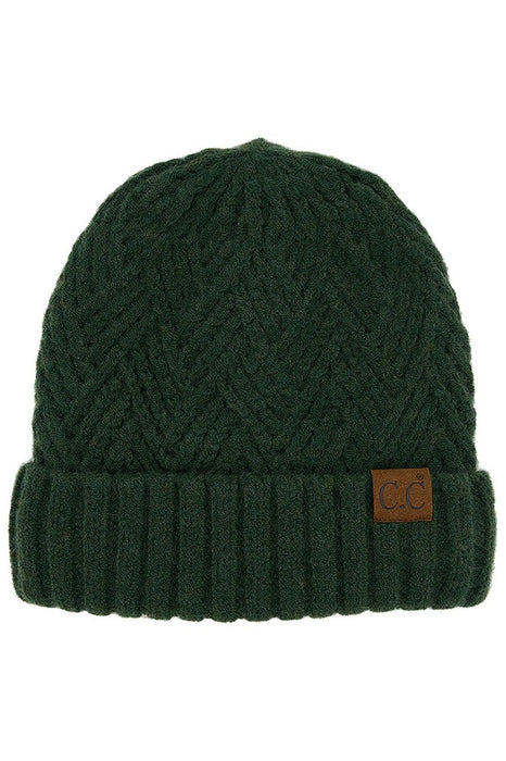 C.C Criss-Cross Pattern Cuff Beanie Hat