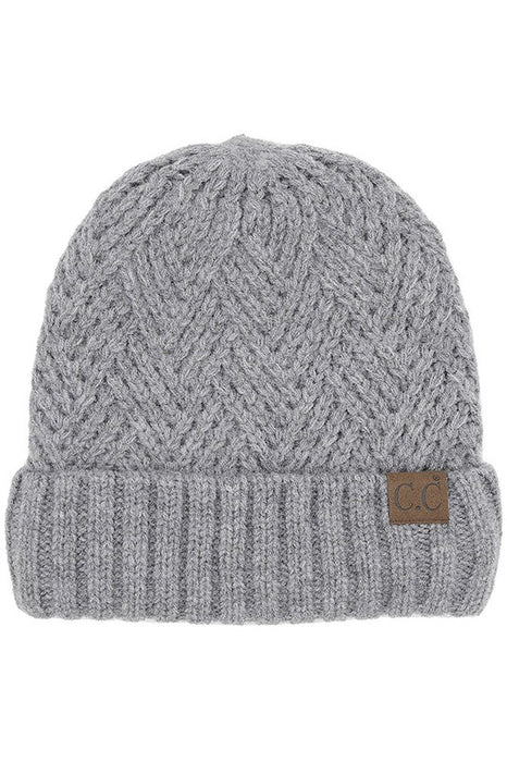 C.C Criss-Cross Pattern Cuff Beanie Hat