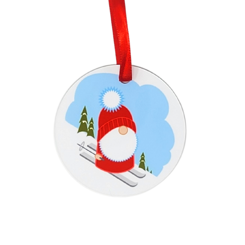 Skiing Gnome Ornament