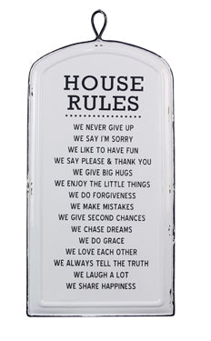 House Rules Enamel Sign