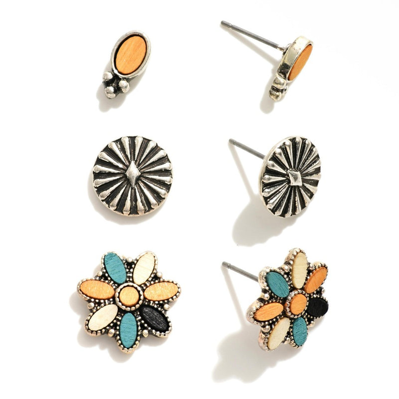 Set of 3 - Western Earrings