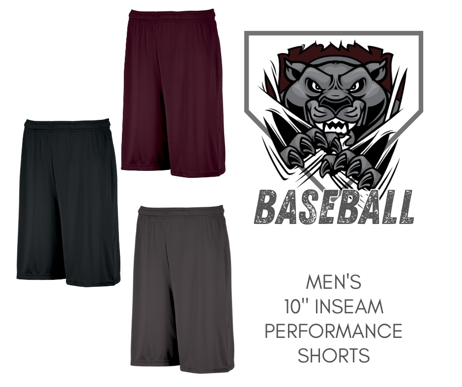 10" Performance Shorts | Panther Baseball
