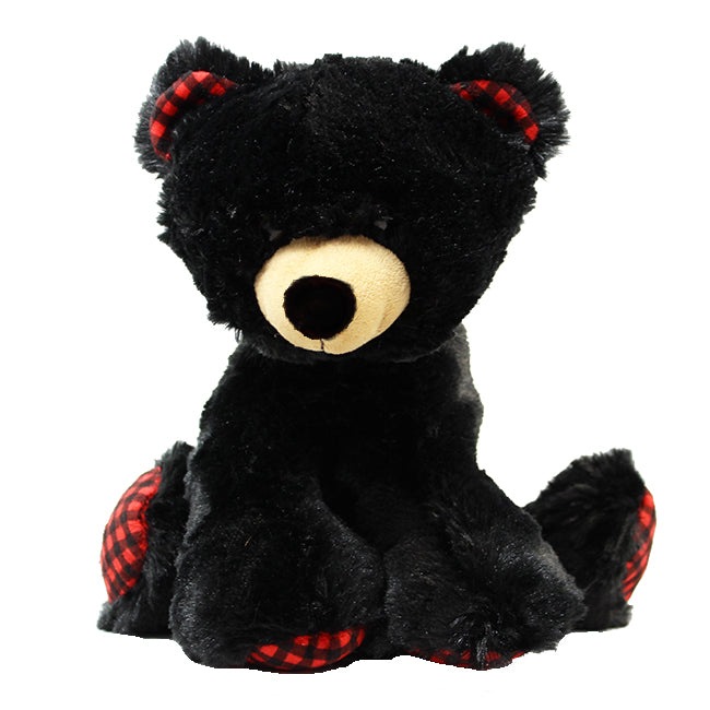 Plaid Black Bear - Plush Animal