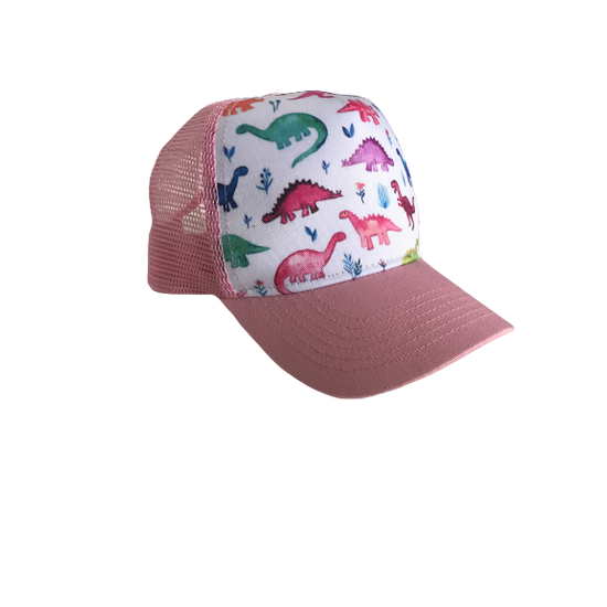 Pink Watercolor Dinosaurs - Kids Hat