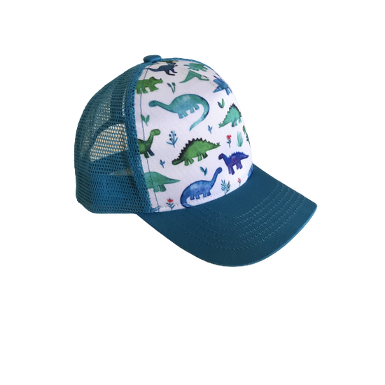 Blue Watercolor Dinosaurs - Kids Hat