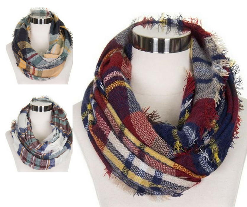 Checker Plaid Infinity Scarves