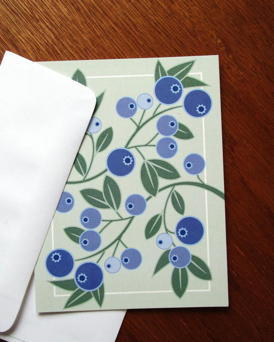 blueberries with envelope