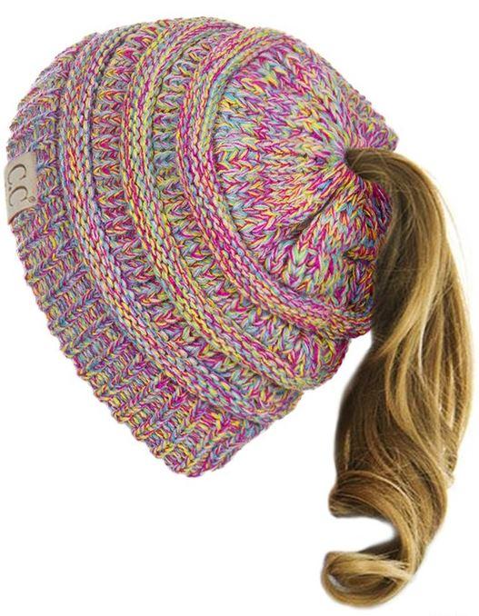 Kids Messy Bun Beanie