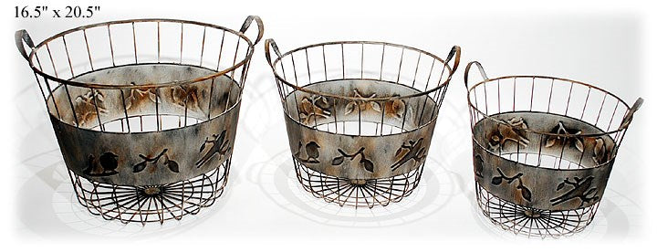 Embossed Bird Baskets