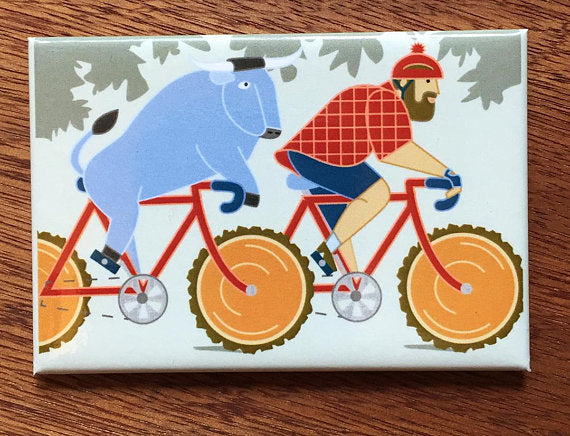 Biking Paul Bunyan + Babe Magnet