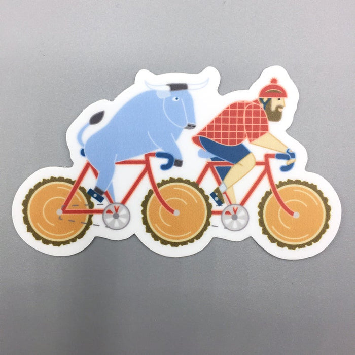 Paul & Babe Biking - Decal