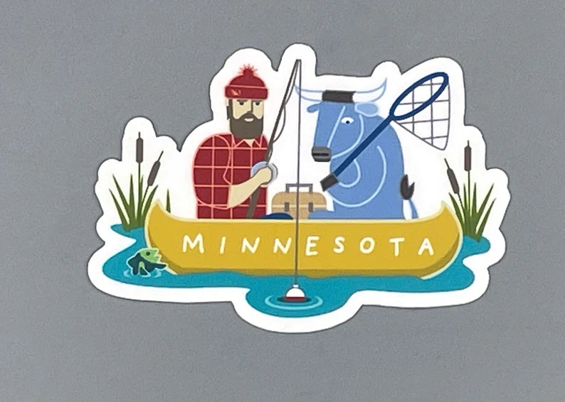 Paul + Babe Fishing - Decal