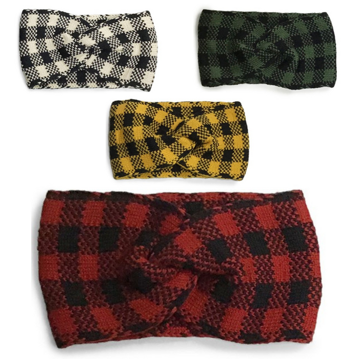 Buffalo Plaid Twist Headband